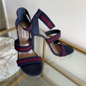 Steve Madden Navy and Red Strappy Heels